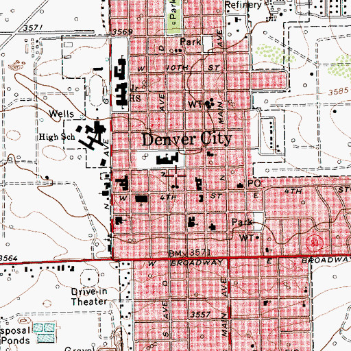 Topographic Map of Denver City Historical Museum, TX