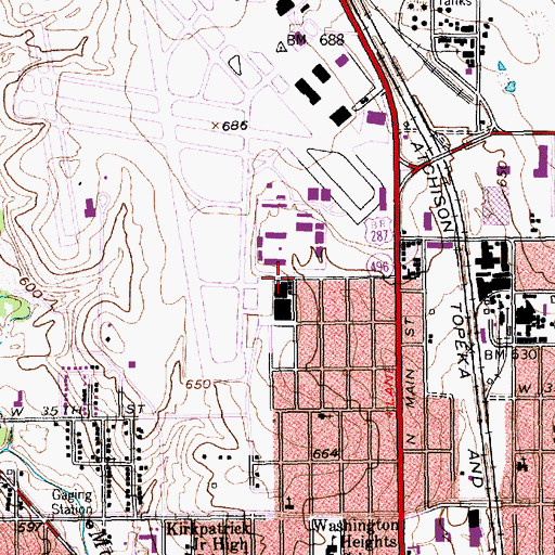 Topographic Map of Vintage Flying Museum, TX