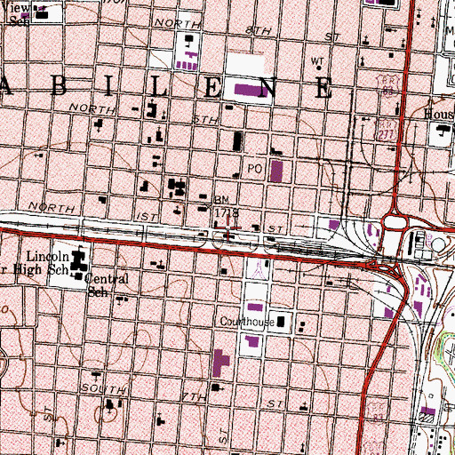 Topographic Map of Museums of Abilene, TX