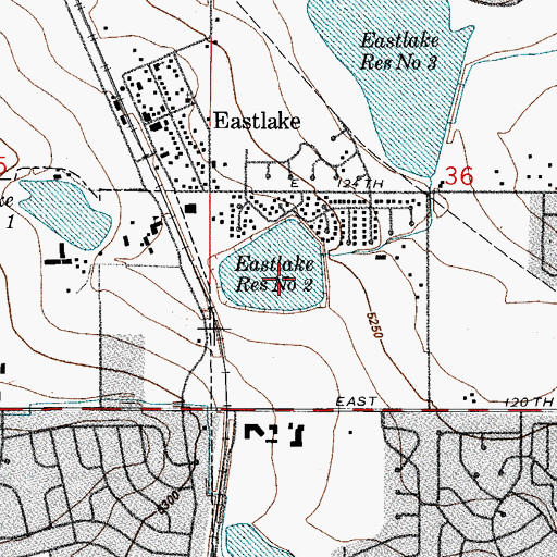 Topographic Map of East Lake Number 2 Dam, CO