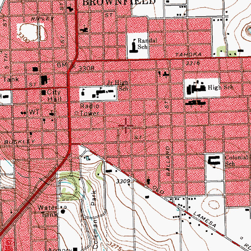 Topographic Map of Terry County Historical Museum, TX