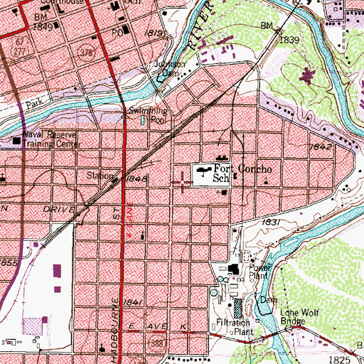 Topographic Map of E H Danner Museum of Telephony, TX