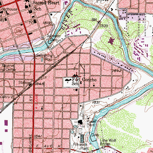 Topographic Map of San Angelo Museum of Fine Arts, TX