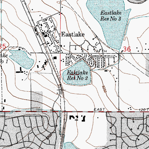 Topographic Map of East Lake Number 2, CO