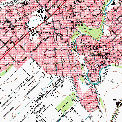Topographic Map of Whitehead Memorial Museum, TX