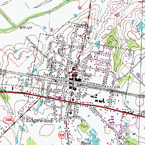 Topographic Map of Edgewood Heritage Park Museum, TX