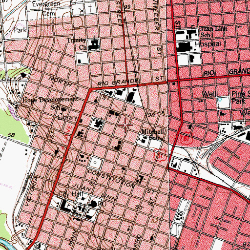 Topographic Map of McNamara House Museum, TX