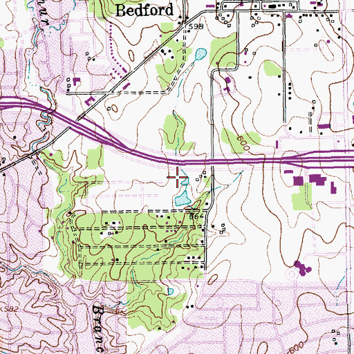 Topographic Map of Old Bedford School, TX