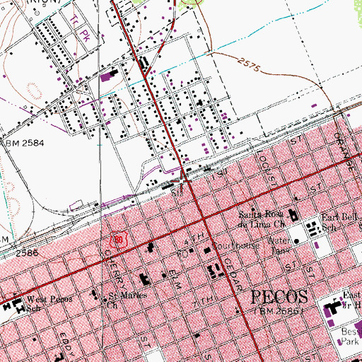 Topographic Map of West of the Pecos Museum, TX