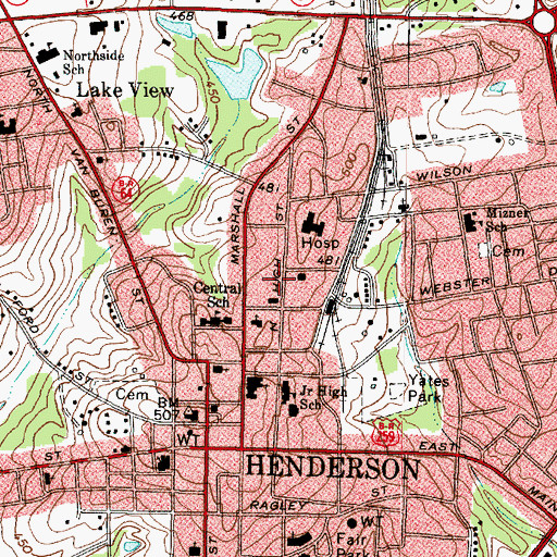 Topographic Map of Depot Museum Complex, TX