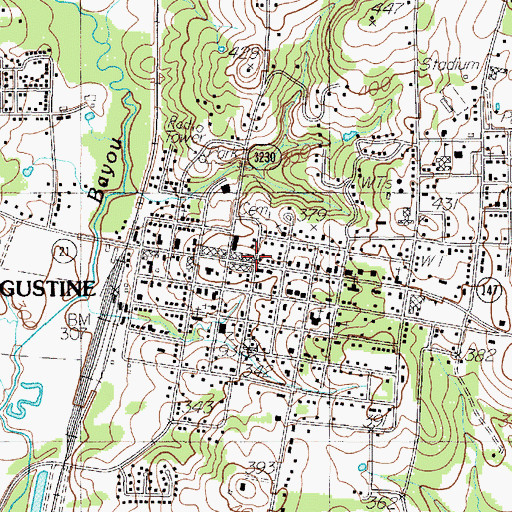 Topographic Map of San Augustine County Historical Foundation Museum, TX