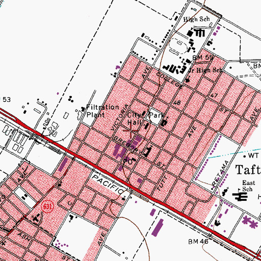 Topographic Map of Taft Blackland Museum, TX