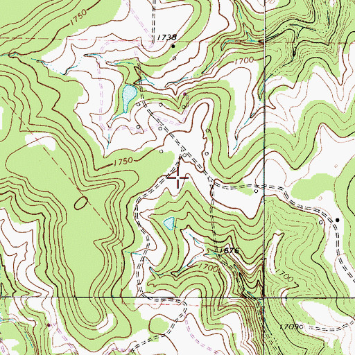 Topographic Map of The Old Jail Art Center, TX