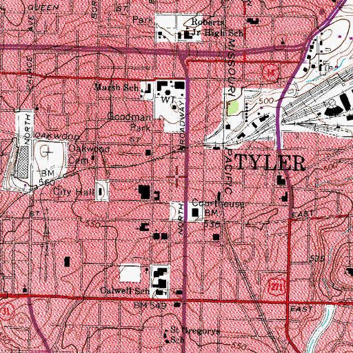 Topographic Map of Discovery Science Place, TX