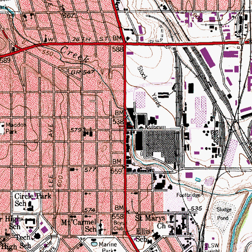 Topographic Map of Fort Worth Stockyards Museum, TX