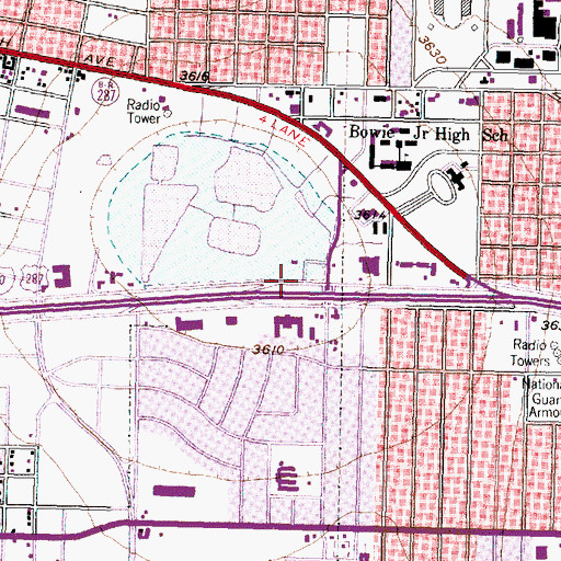 Topographic Map of American Quarter Horse Museum, TX