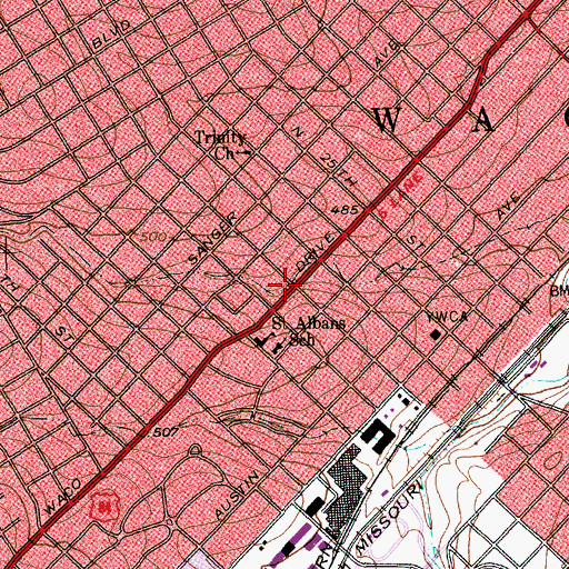 Topographic Map of Texas Scottish Rite Library, TX