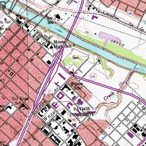 Topographic Map of Texas Sports Hall of Fame, TX