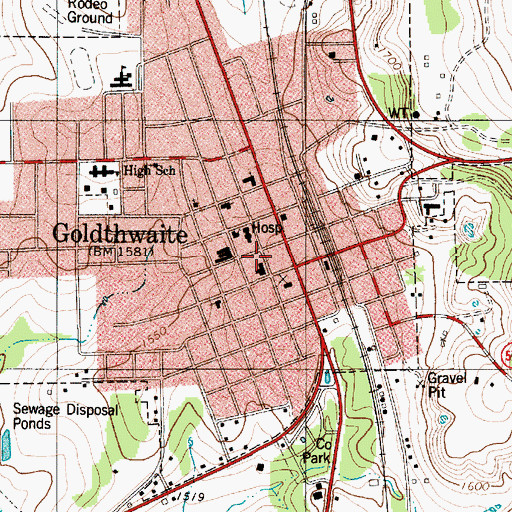 Topographic Map of Mills County Historical Museum, TX