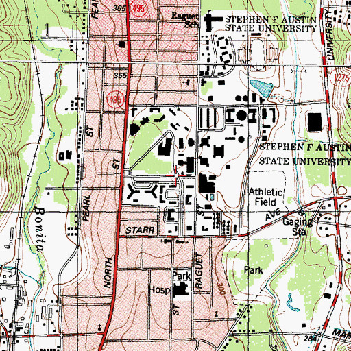 Topographic Map of Stone Fort Museum, TX