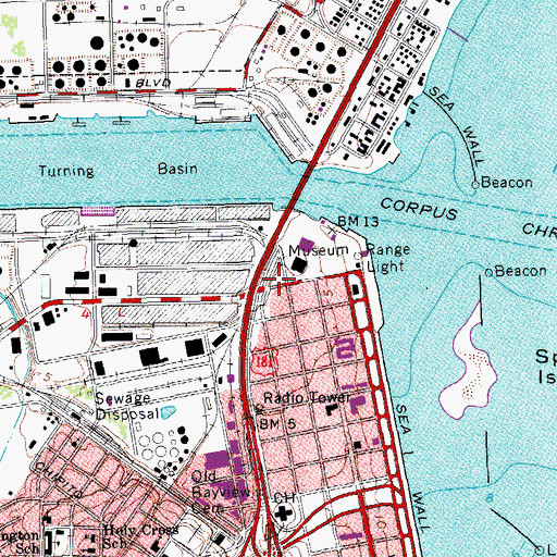 Topographic Map of Corpus Christi Museum of Science and History, TX