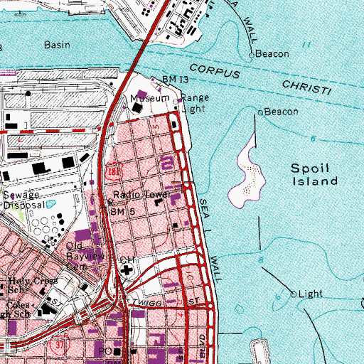 Topographic Map of South Texas Institute for the Arts, TX