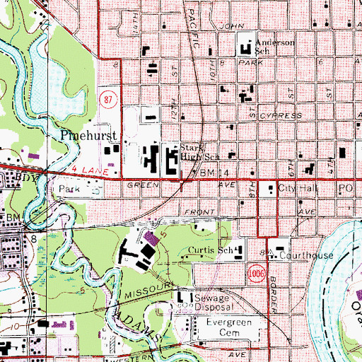 Topographic Map of Stark Museum of Art, TX