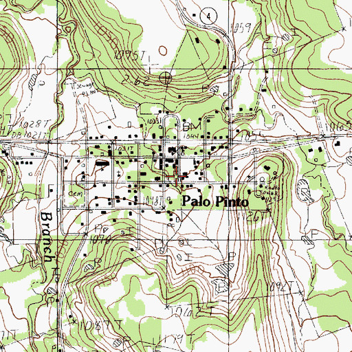 Topographic Map of Palo Pinto County Old Jail Museum, TX