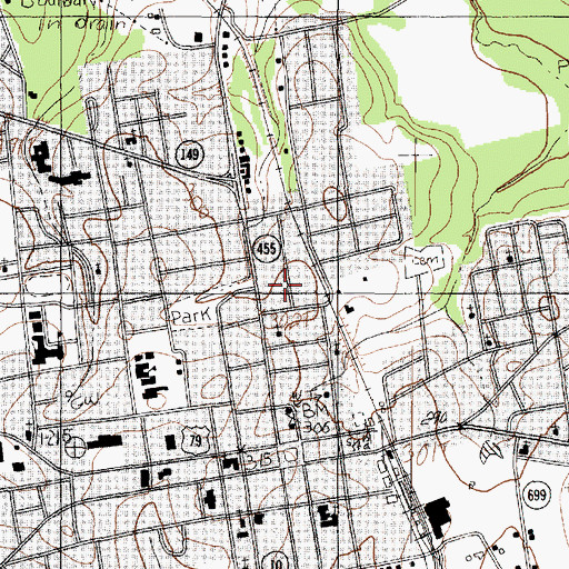 Topographic Map of 1891 Panola County Jail, TX
