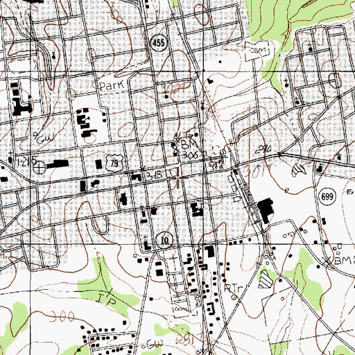Topographic Map of Panola County Heritage Museum, TX