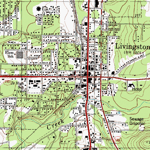 Topographic Map of Polk County Museum, TX