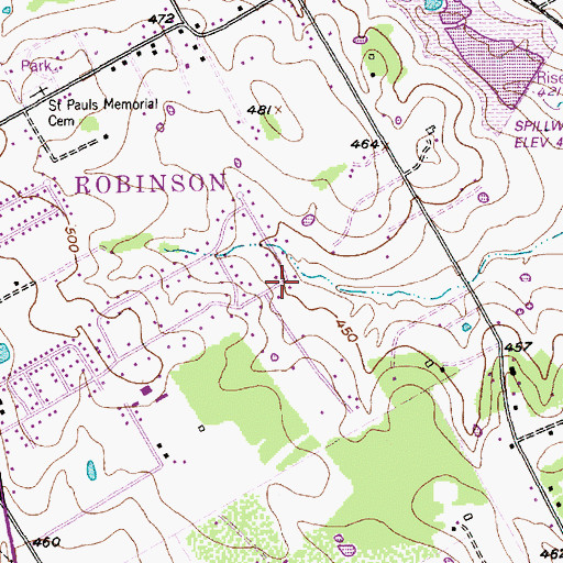 Topographic Map of Governor Bill and Vara Daniel Historic Village, TX
