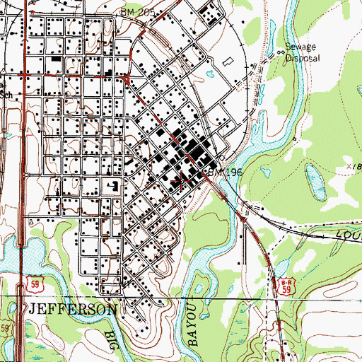 Topographic Map of Jefferson Historical Museum, TX