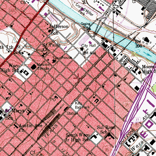 Topographic Map of Dr Pepper Museum, TX