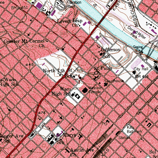 Topographic Map of The Helen Marie Taylor Museum, TX