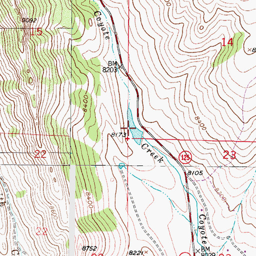 Topographic Map of Bunte Reservoir, CO