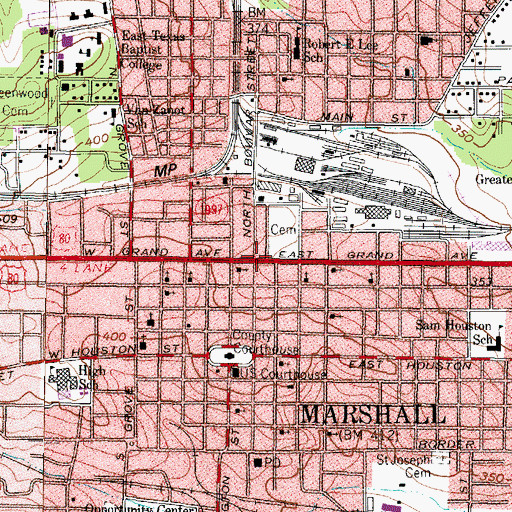 Topographic Map of Franks Antique Doll Musum, TX