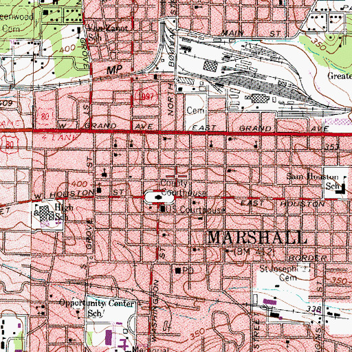 Topographic Map of Michelson Museum of Art, TX