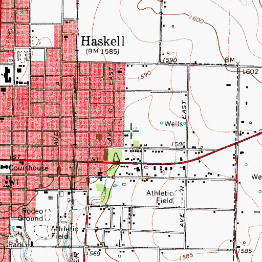 Topographic Map of Fields Museum, TX