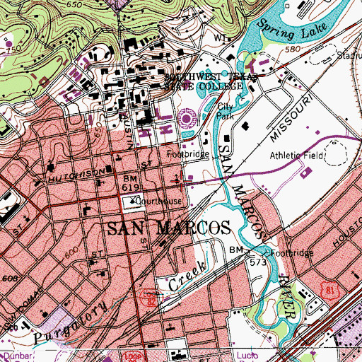 Topographic Map of Charles S Cock House Museum, TX