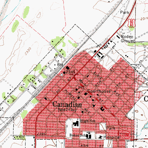 Topographic Map of River Valley Pioneer Museum, TX