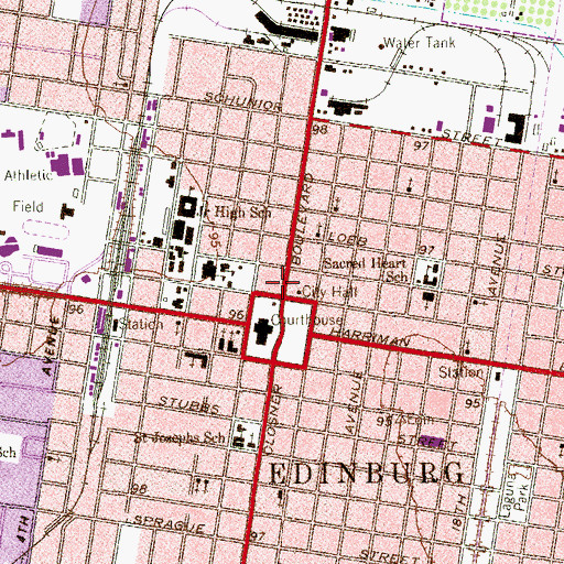 Topographic Map of Hidalgo County Historical Museum, TX
