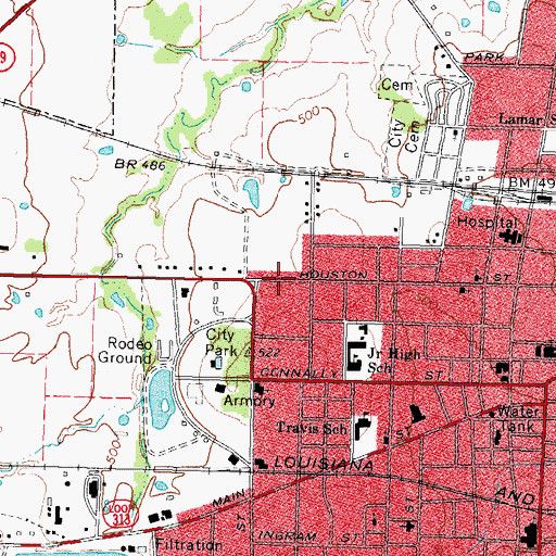 Topographic Map of Southwest Dairy Museum, TX