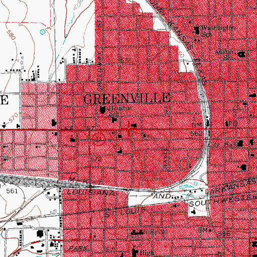 Topographic Map of Audie Murphy Room, TX