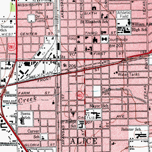 Topographic Map of South Texas Museum, TX