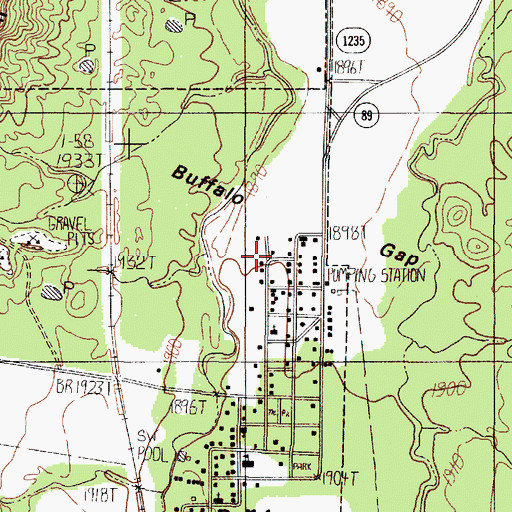 Topographic Map of Buffalo Gap Historic Village, TX