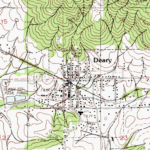 Topographic Map of Pine Crest Cemetery, ID