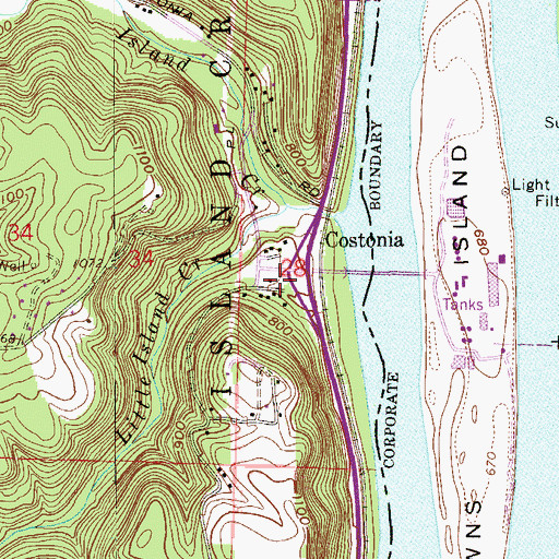 Topographic Map of Costonia Post Office (historical), OH