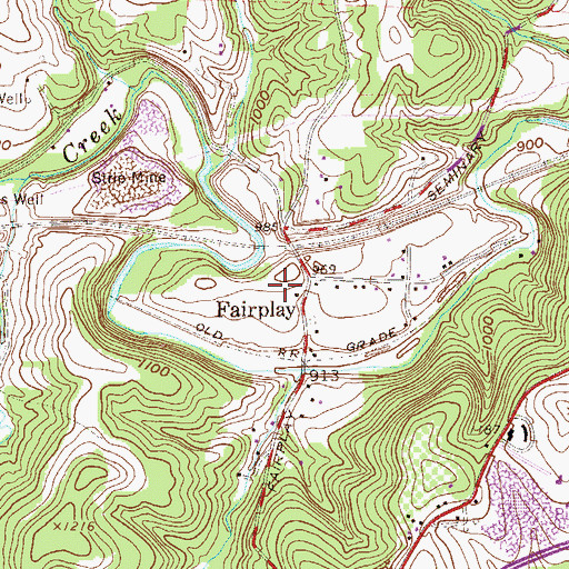 Topographic Map of Fair Play Post Office (historical), OH