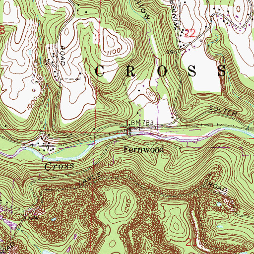 Topographic Map of Fernwood Post Office (historical), OH